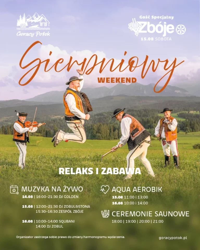 Weekend sierpniowy na termach i zespół Zbóje